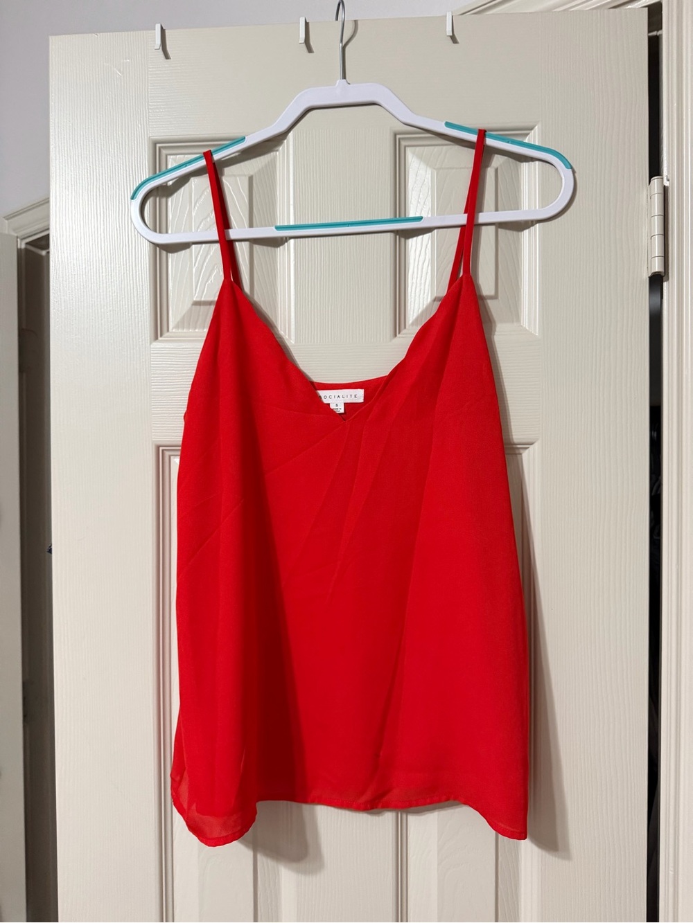 Socialite Red Spaghetti Strap Cami Top